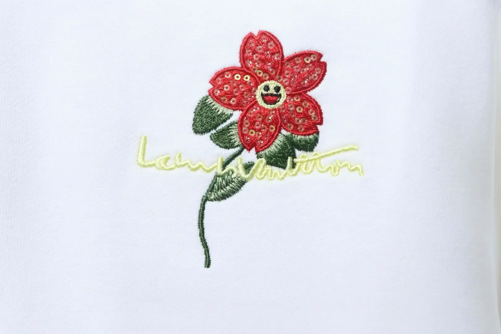 Sweatshirt With Sunflower Embroidery And Round Neck - Image 7