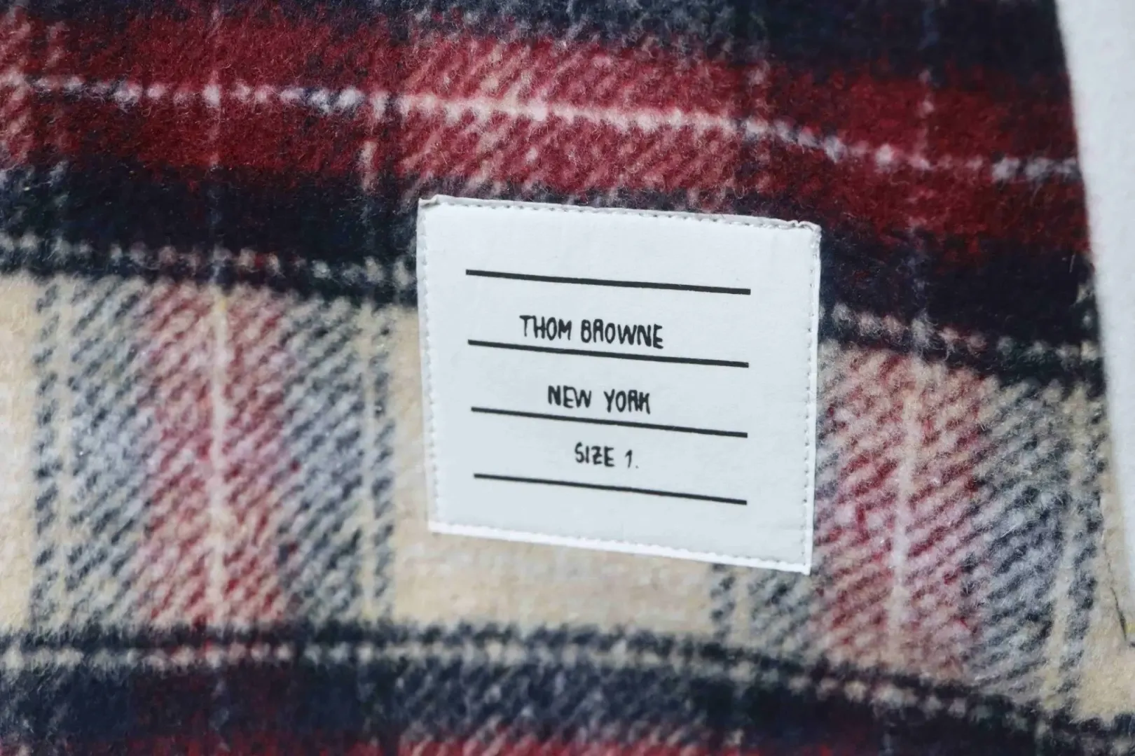 Tb Baseball Jacket With Patchwork Plaid Pattern And Four Stripes - Image 6