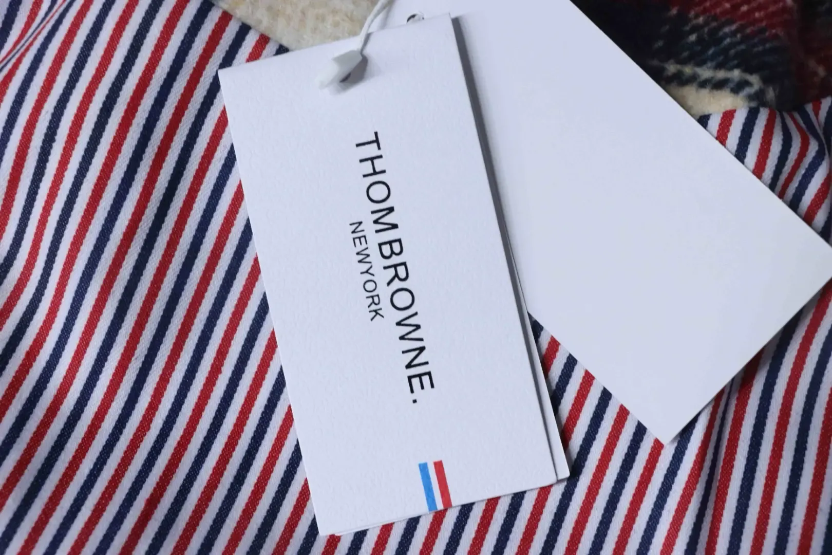 Tb Baseball Jacket With Patchwork Plaid Pattern And Four Stripes - Image 7