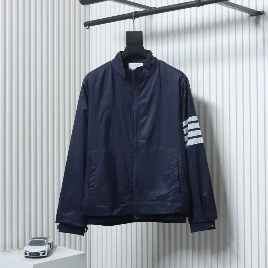 Tb Double Layered Leisure Jacket With Four-Ply Woven Stand Up Collar - Image 12