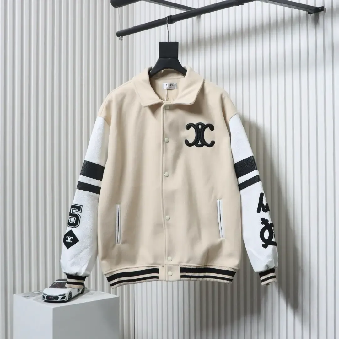 XXL Celine Runway Patchwork Baseball Jacket