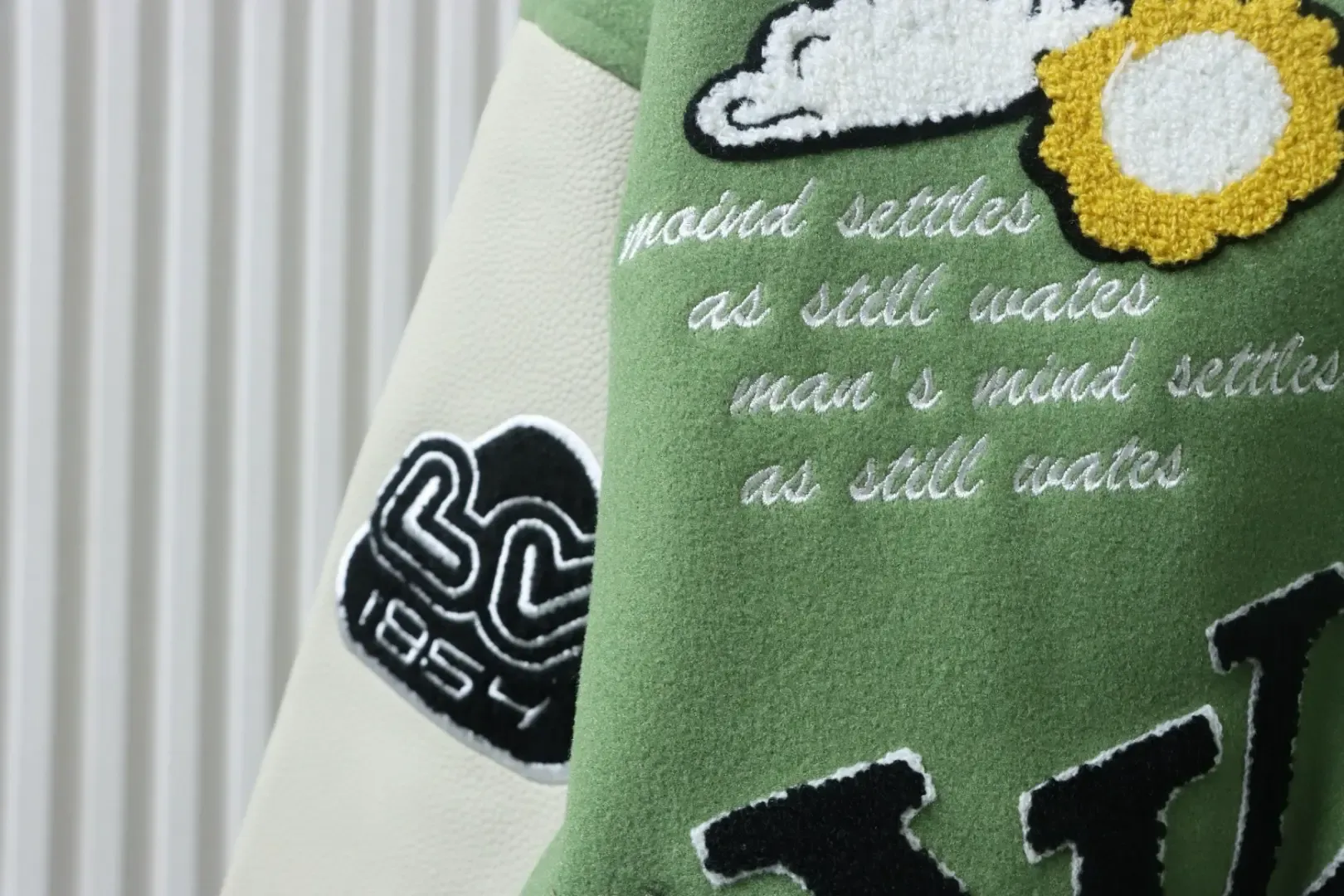 Zhang Zai Embroidered Patchwork Baseball Jacket - Image 8