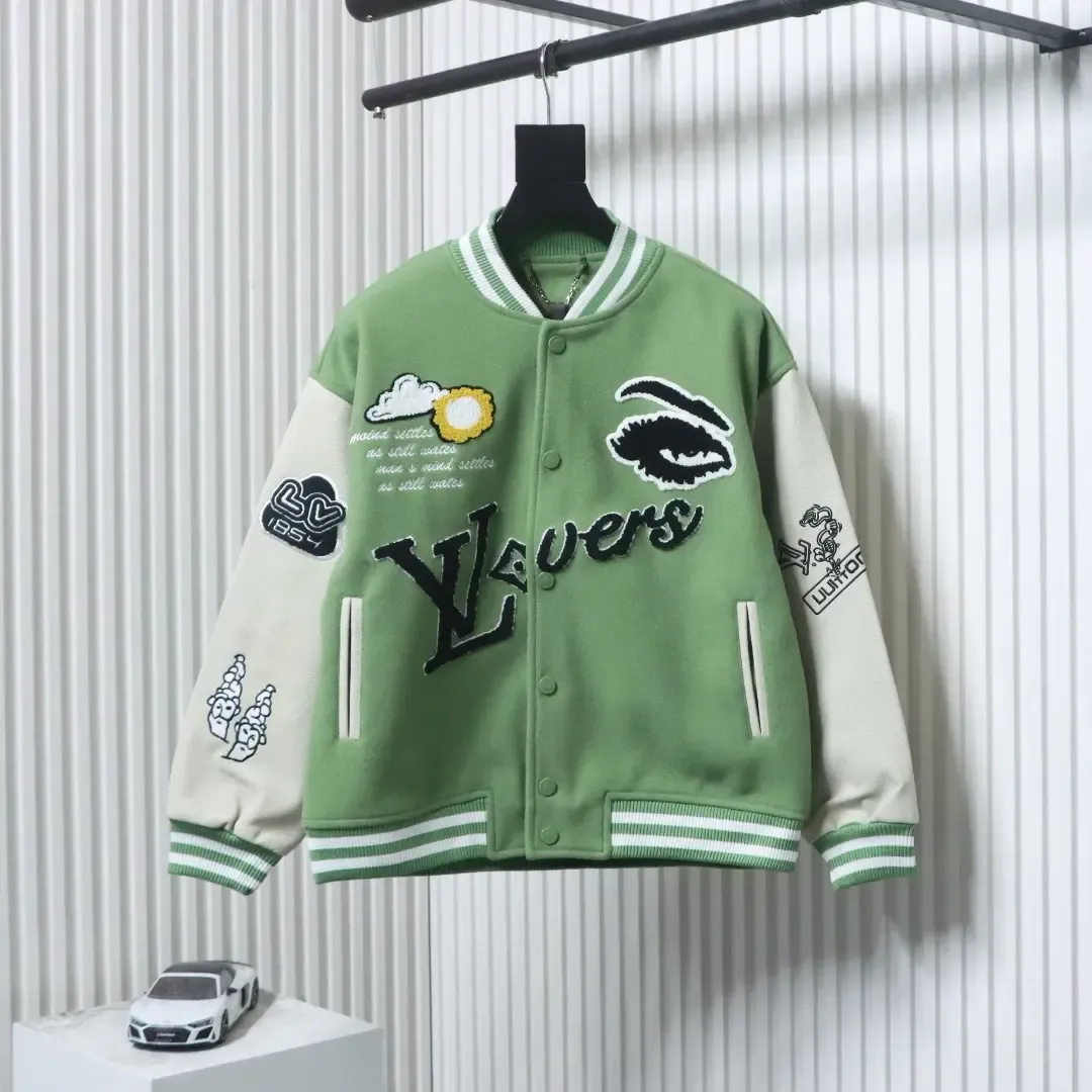 Zhang Zai Embroidered Patchwork Baseball Jacket