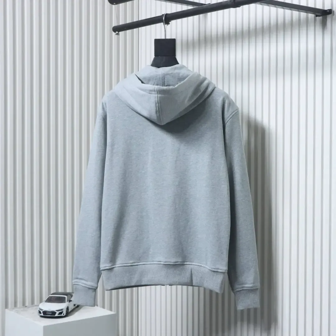 AMI Paris Hooded Jacket With Heart Embroidery And Zipper Closure - Image 4