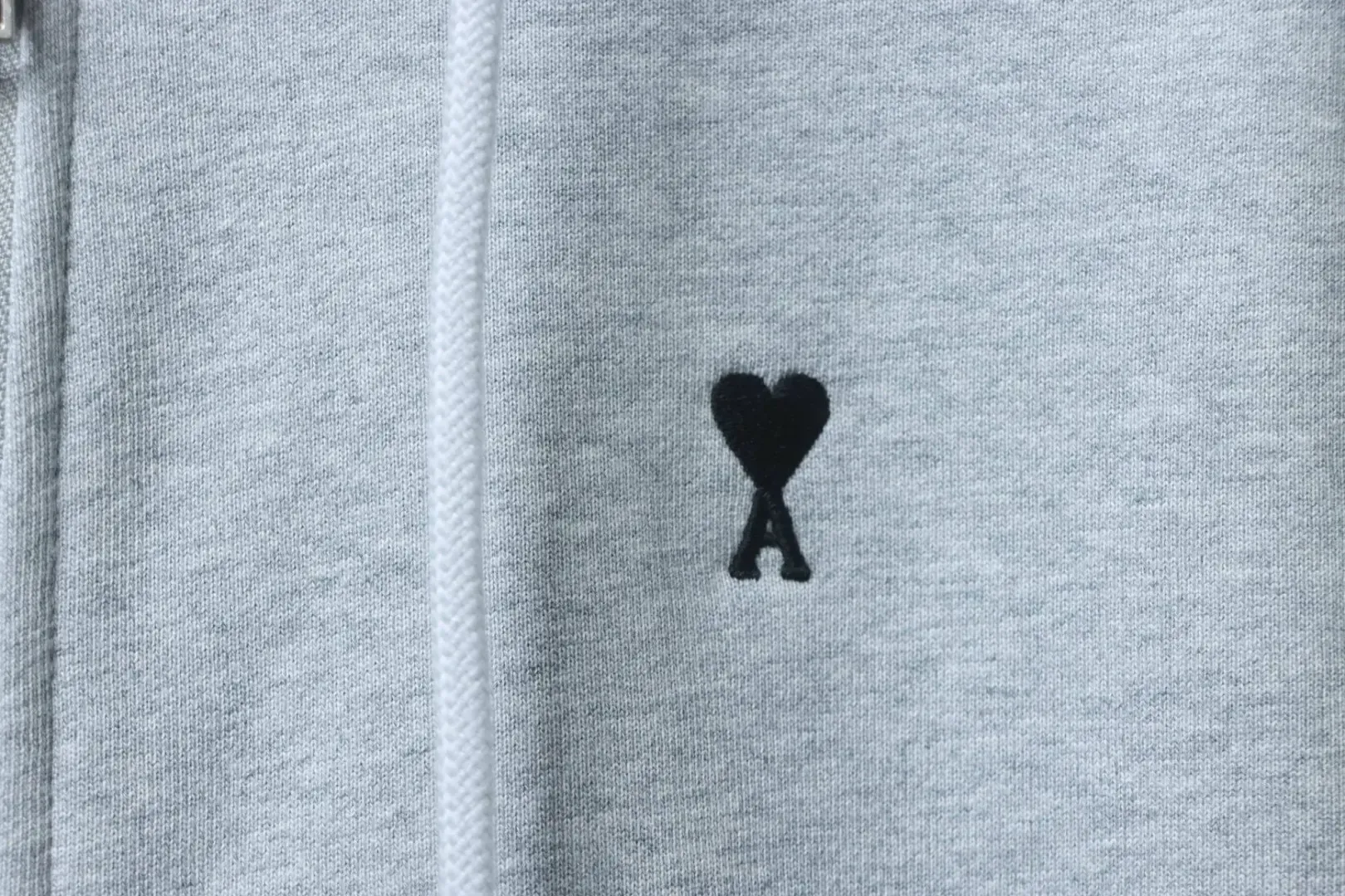 AMI Paris Hooded Jacket With Heart Embroidery And Zipper Closure - Image 10