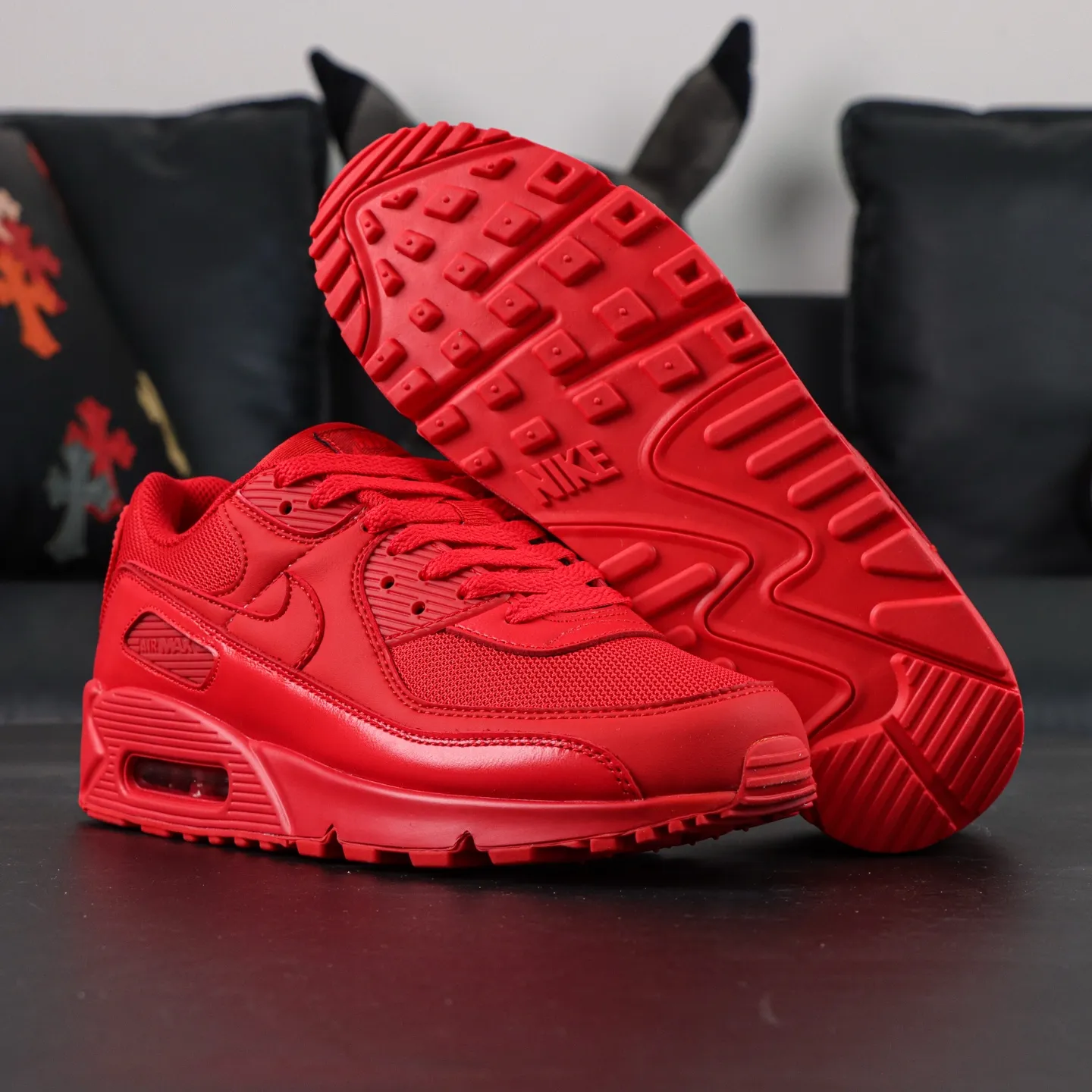 Air Max 90 Triple Red Mens Shoes - etkick reps