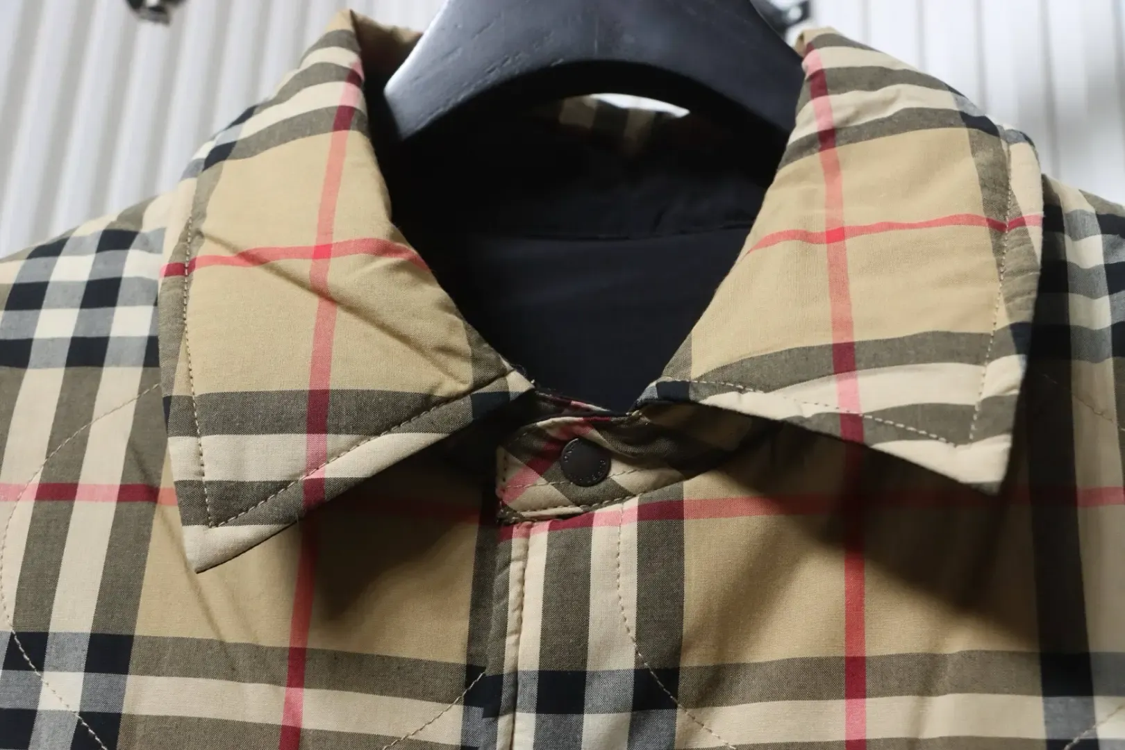 B0rb1erry Checked Reversible Cotton Coat - Image 5