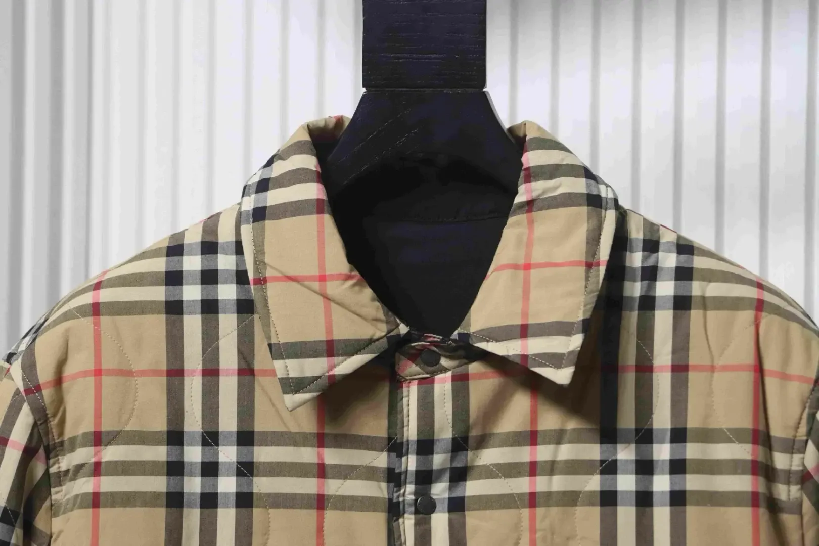 B0rb1erry Checked Reversible Cotton Coat - Image 6