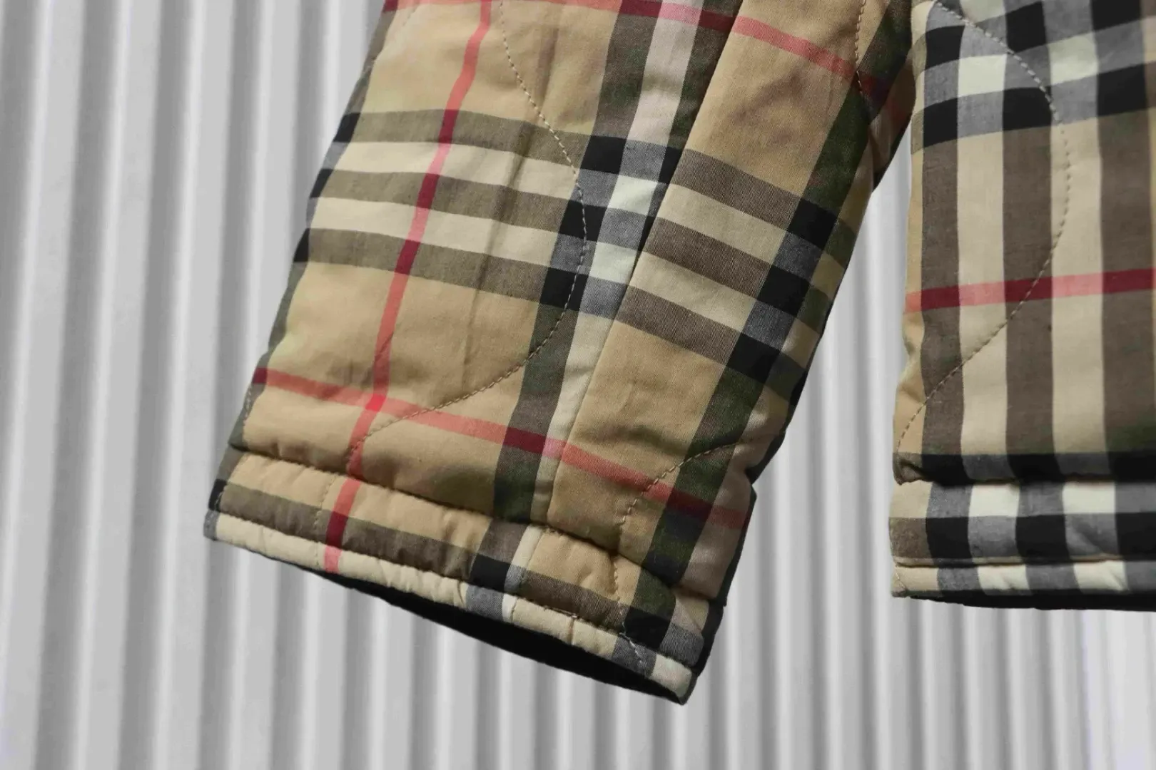 B0rb1erry Checked Reversible Cotton Coat - Image 8