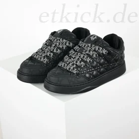 B9S Skater Erl Black Quilted Cannage Calfskin Top-Tier Sneakers