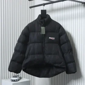 Balenciaga Blcg Classic Cotton Jacket With Coca Cola Wave Print In A Cocoon Shape.
