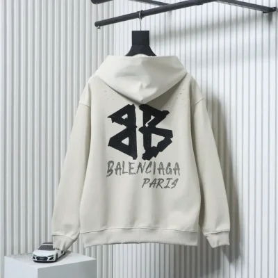 Balenciaga Hoodie With Rhinestones And Double-B Embroidery - etkick reps