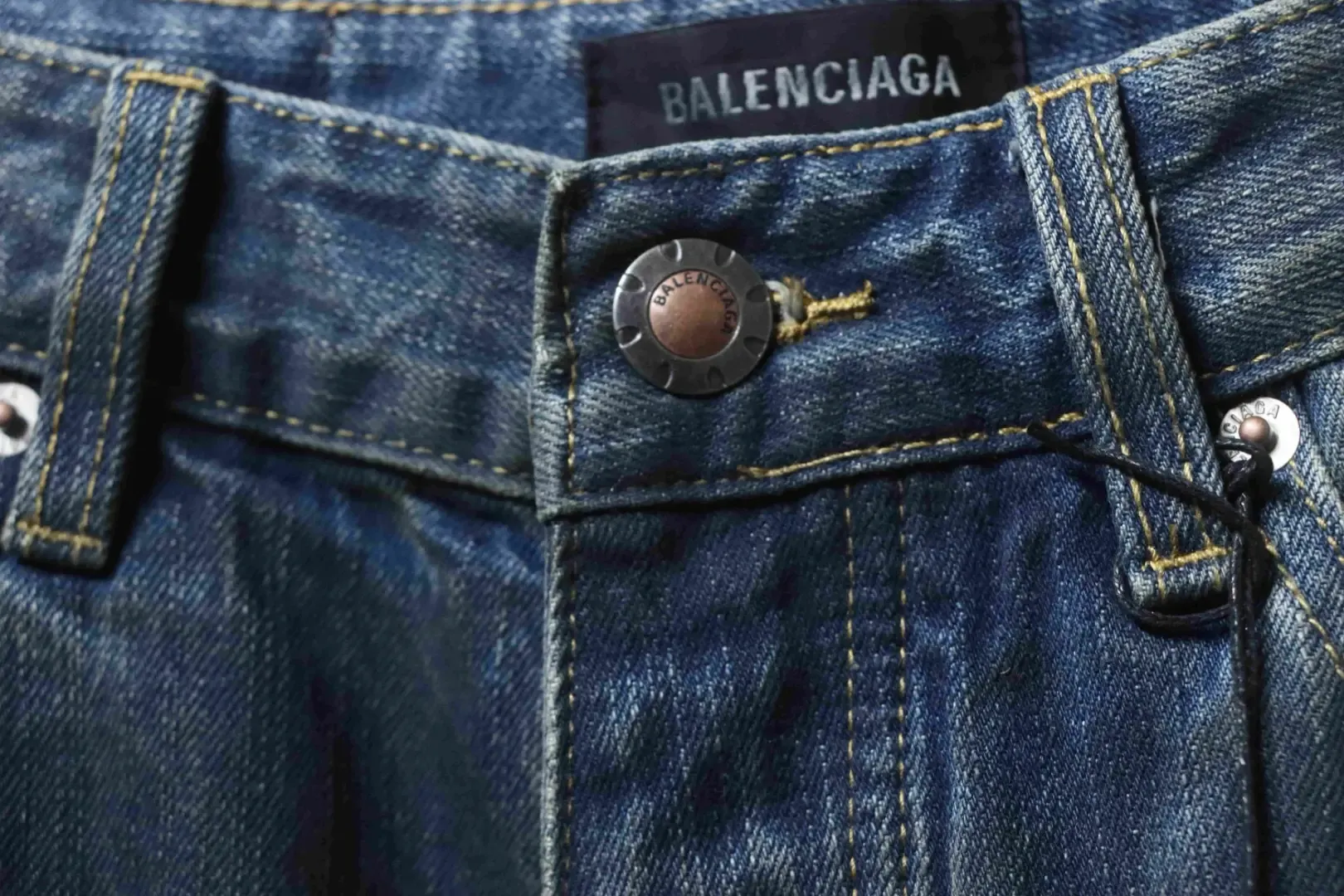 Balenciaga Jeans With A Cut Out Patchwork Design And Circular Embroidery - Image 3