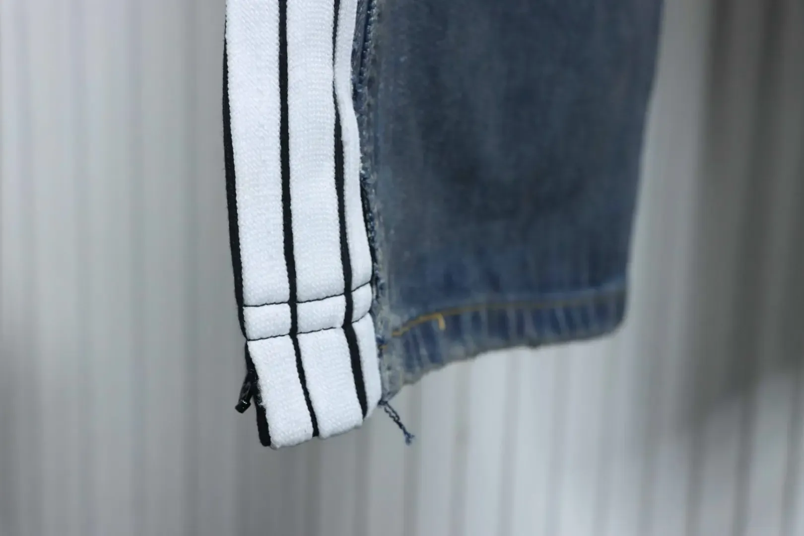 Balenciaga Jeans With A Cut Out Patchwork Design And Circular Embroidery - Image 4