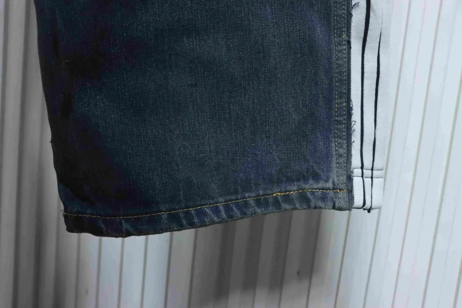 Balenciaga Jeans With A Cut Out Patchwork Design And Circular Embroidery - Image 6