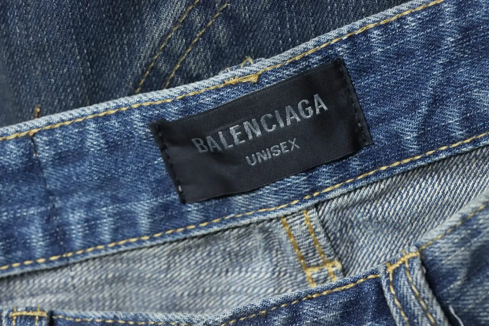 Balenciaga Jeans With A Cut Out Patchwork Design And Circular Embroidery - Image 7