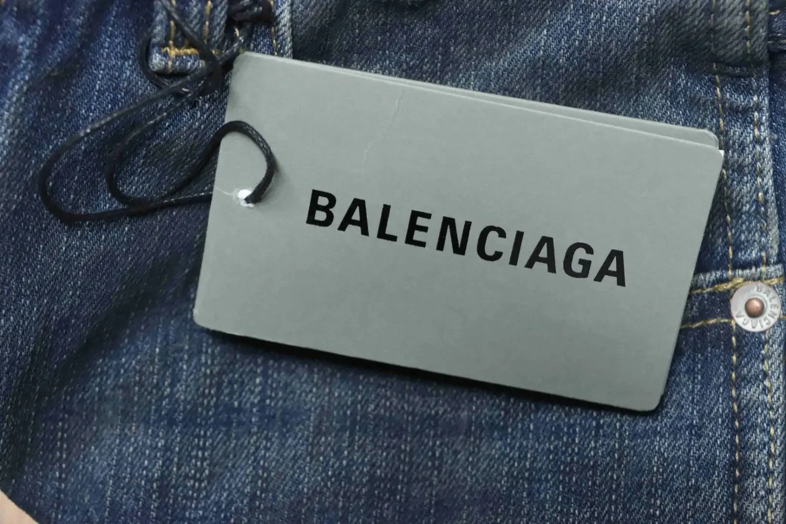 Balenciaga Jeans With A Cut Out Patchwork Design And Circular Embroidery - Image 9