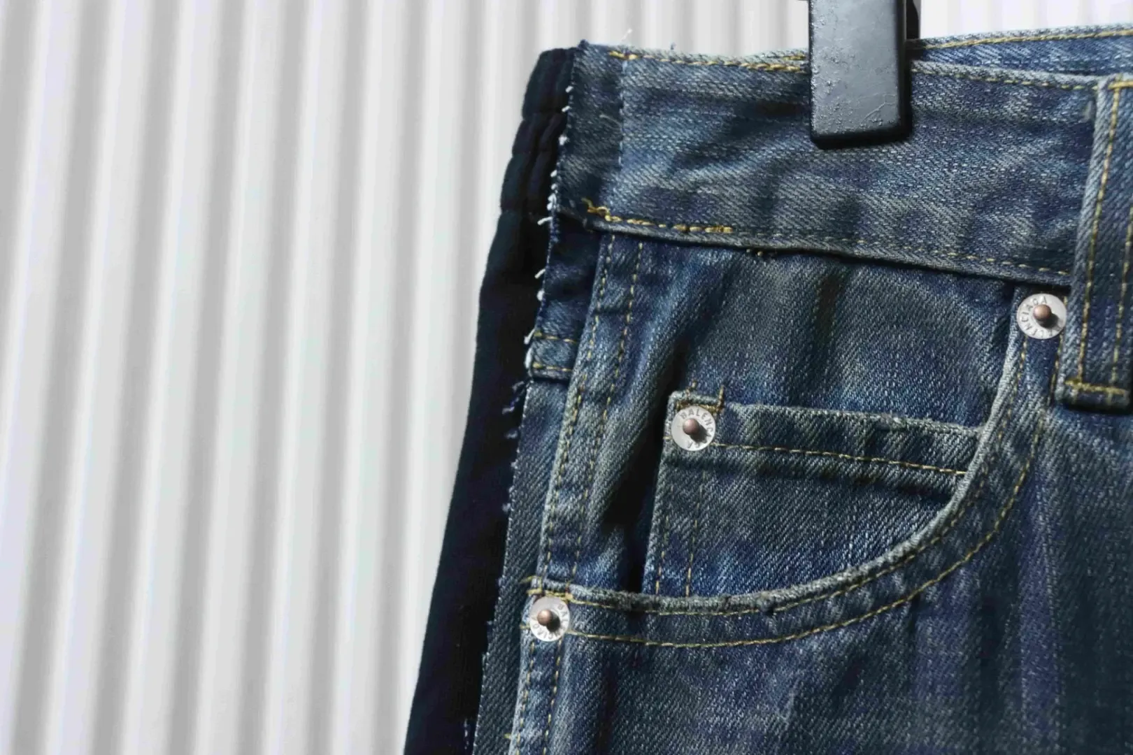 Balenciaga Jeans With A Cut Out Patchwork Design And Circular Embroidery - Image 10