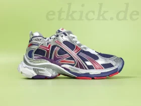 Balenciaga Mens Running Shoes With A Gradient Color Design In Navy Blue Red And Gray