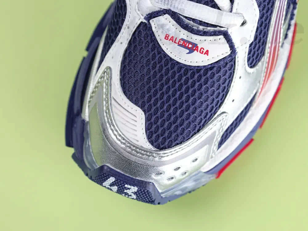Balenciaga Mens Running Shoes With A Gradient Color Design In Navy Blue Red And Gray - Image 7