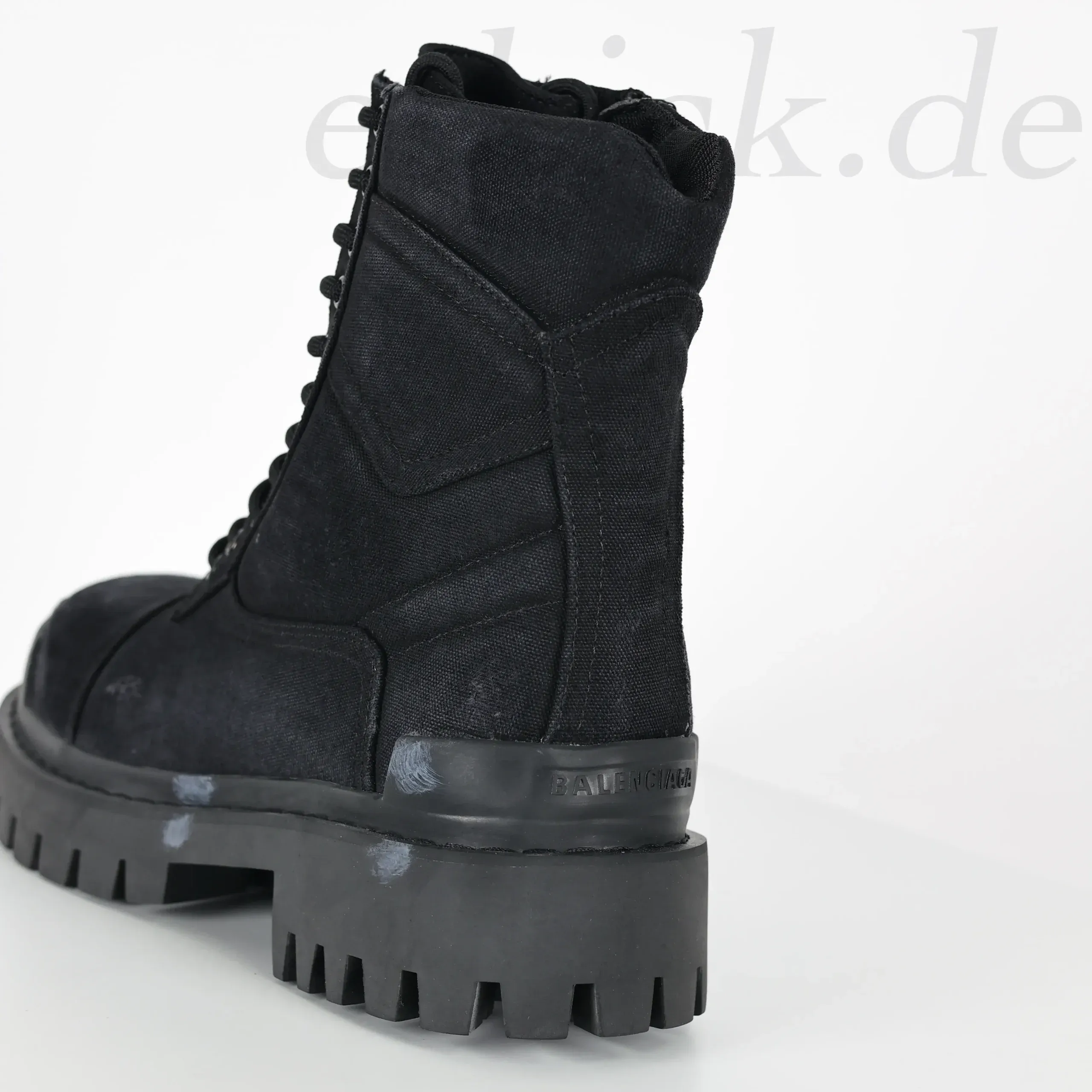 Balenciaga Strike Platform Combat Boots Distressed Look Black - Image 9