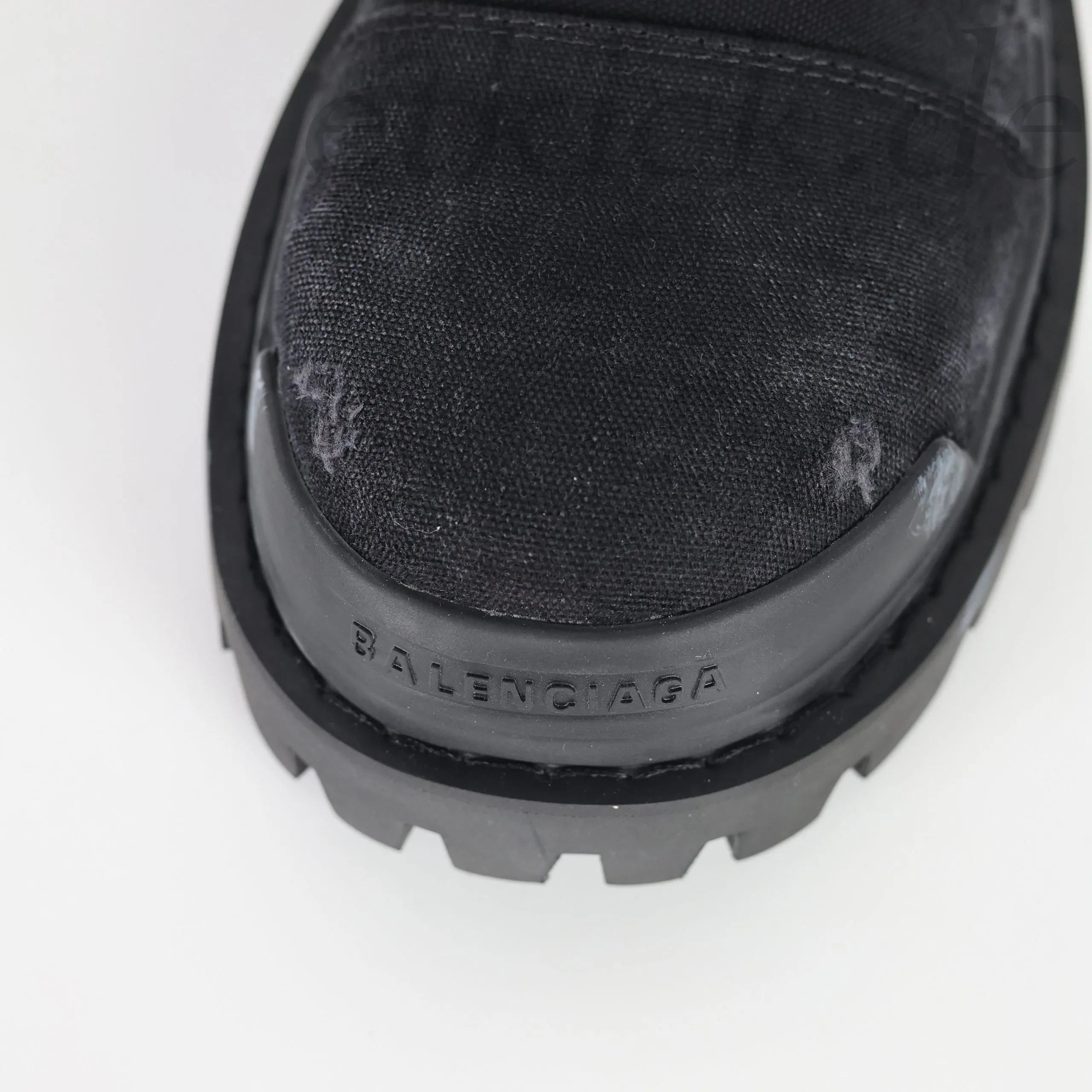 Balenciaga Strike Platform Combat Boots Distressed Look Black - Image 10