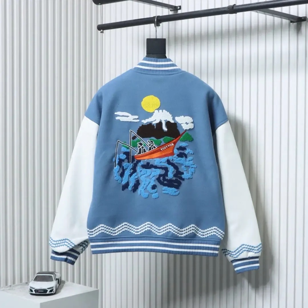 Baseball Uniform Consisting Of A Leather Patchwork Jacket With Embroidered Logo - Image 2