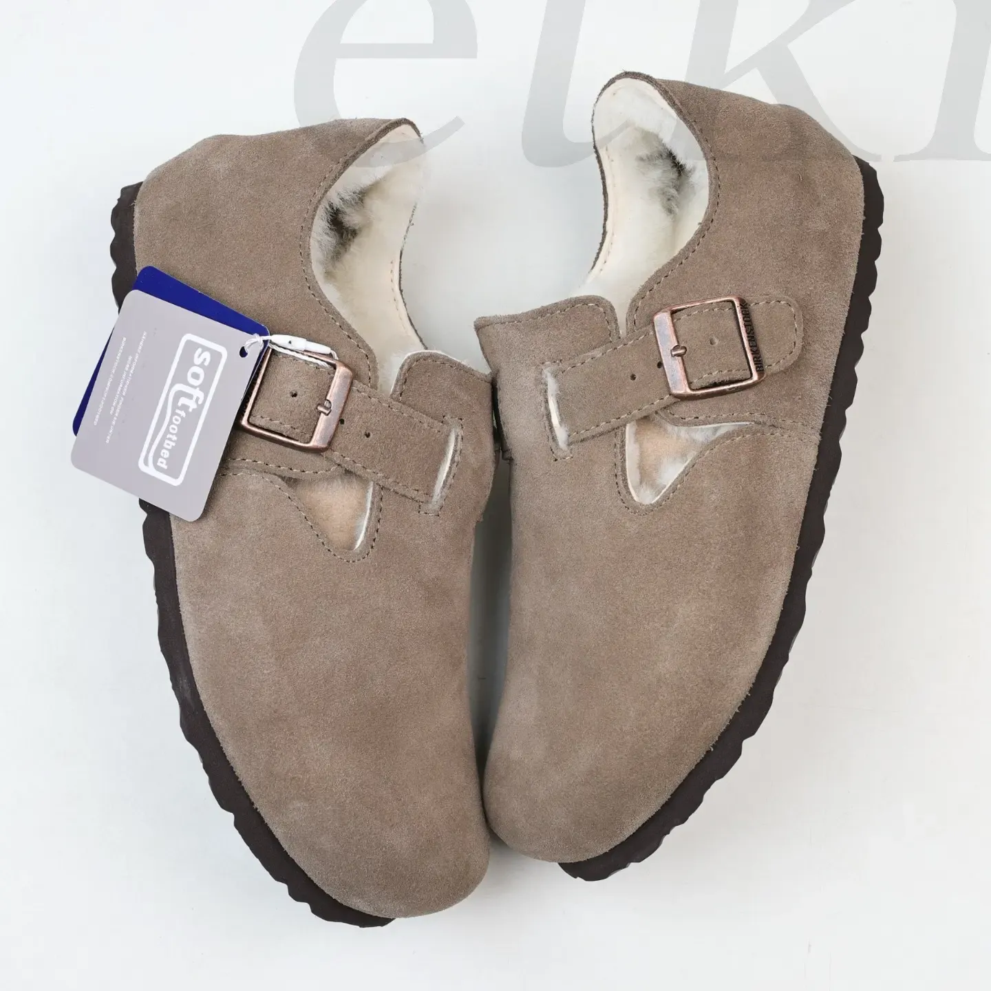 Birkenstock Unisex Shoes Made From London Wool Suede Leather Available In Various Colors - Image 12