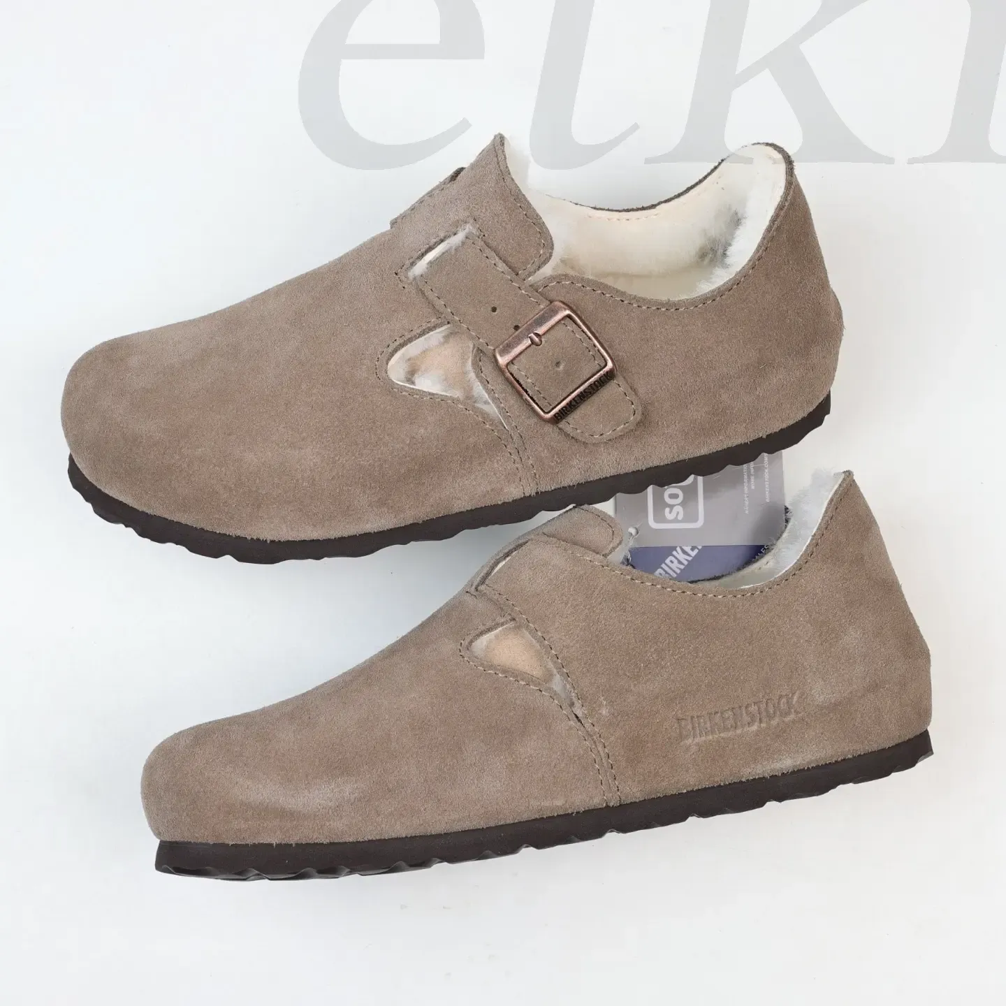 Birkenstock Unisex Shoes Made From London Wool Suede Leather Available In Various Colors - Image 8