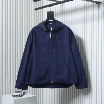 Canvas Hooded Jacket With Embroidered Logo And Chain Created In Collaboration With Other Designers - etkick reps