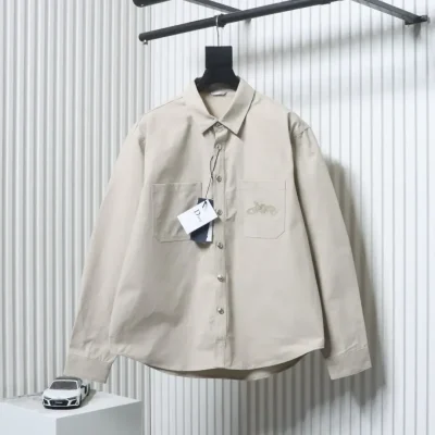 Canvas Shirt Jacket With Embroidered Logo Created In Collaboration - etkick reps