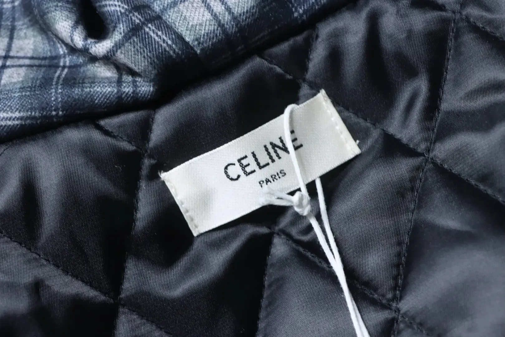 Celine Checked Cashmere And Cotton Coat With Hood - Image 6
