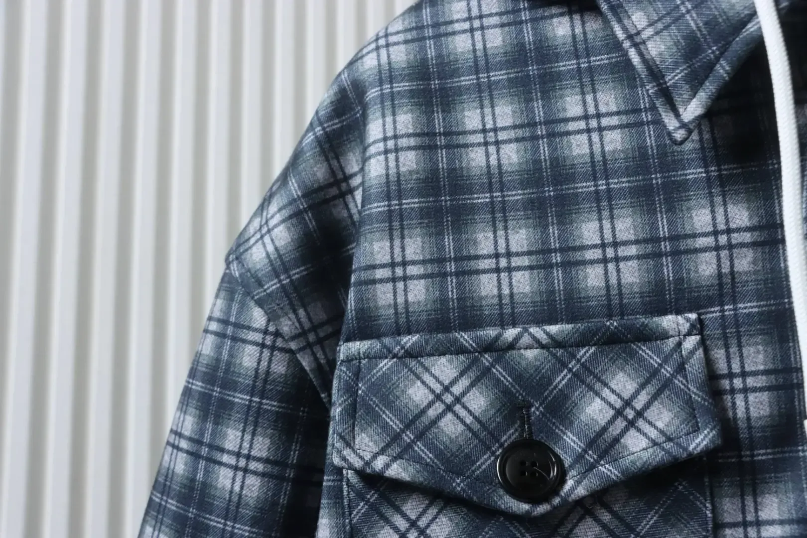 Celine Checked Cashmere And Cotton Coat With Hood - Image 8