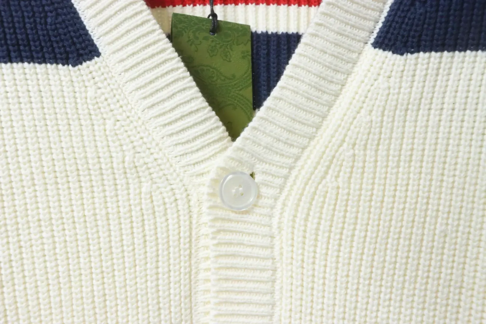 Color Blocked Striped Knitted Cardigan - Image 5