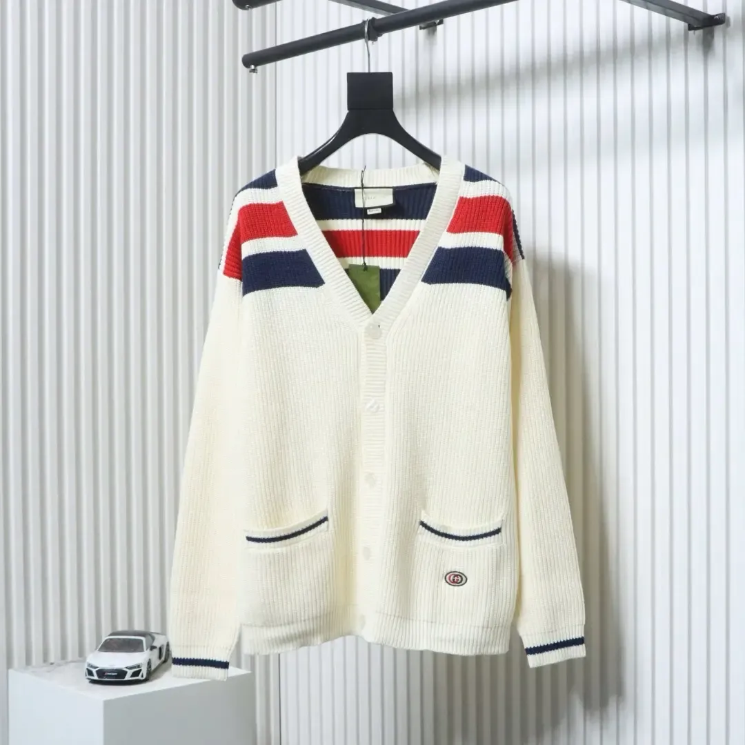 Color Blocked Striped Knitted Cardigan