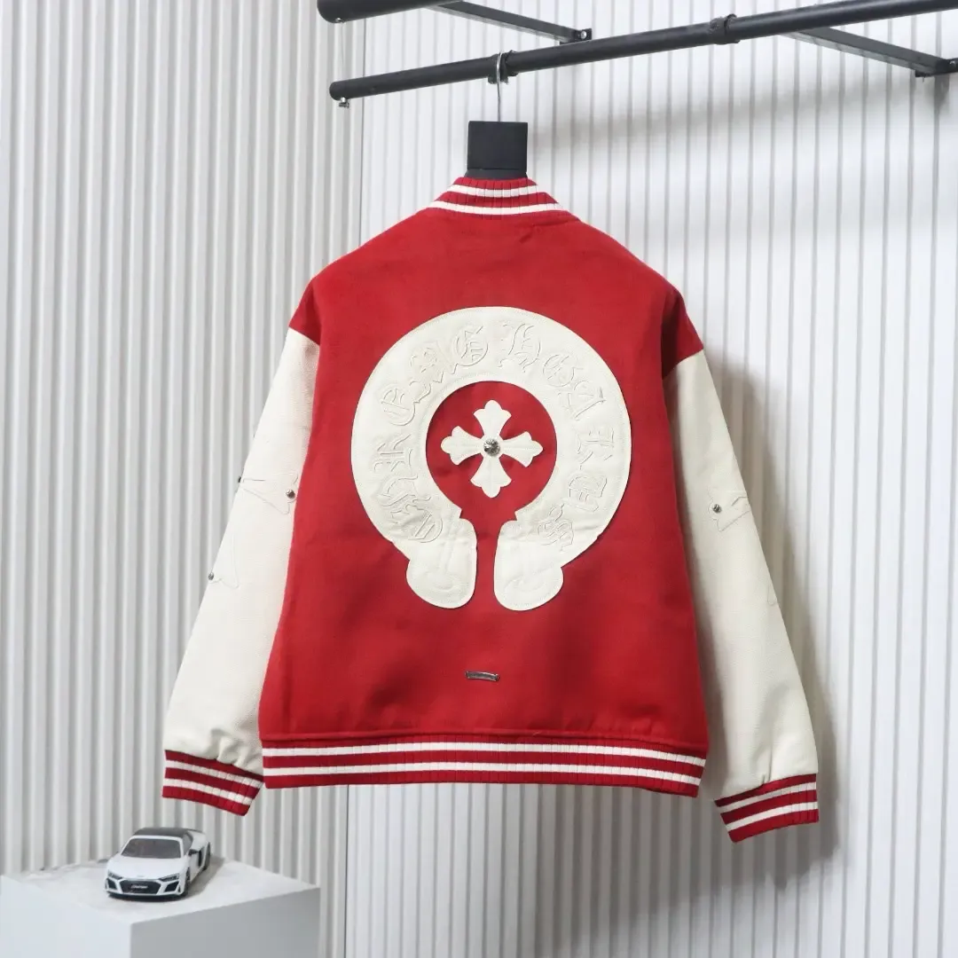 Cross Patchwork Baseball Jacket - Image 2