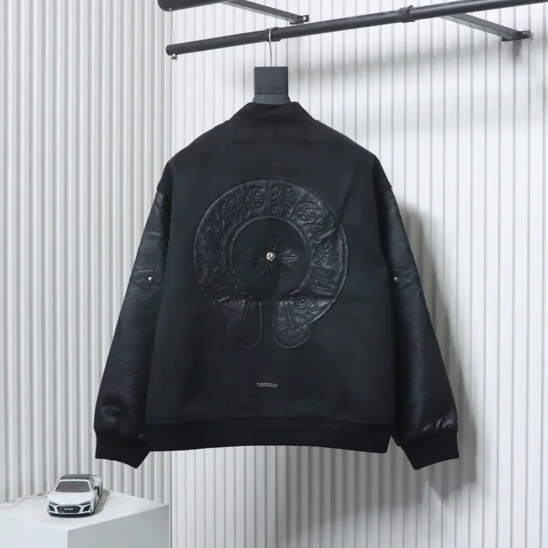 Cross Patchwork Baseball Jacket - Image 14