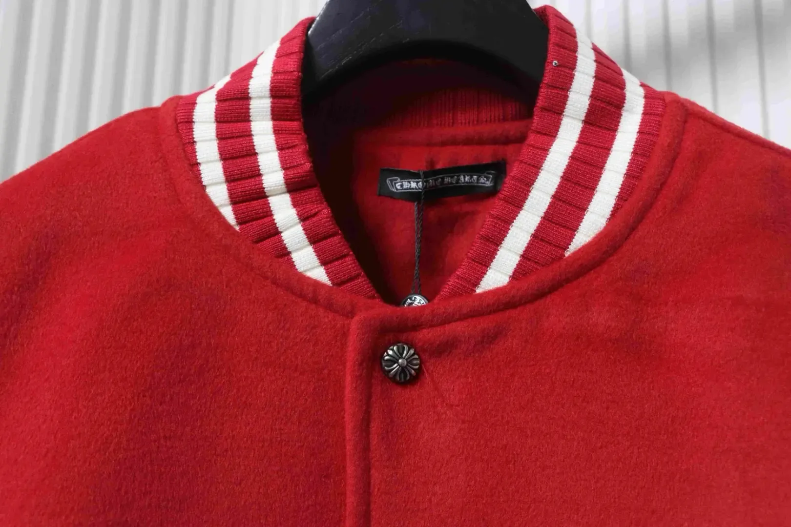 Cross Patchwork Baseball Jacket - Image 5