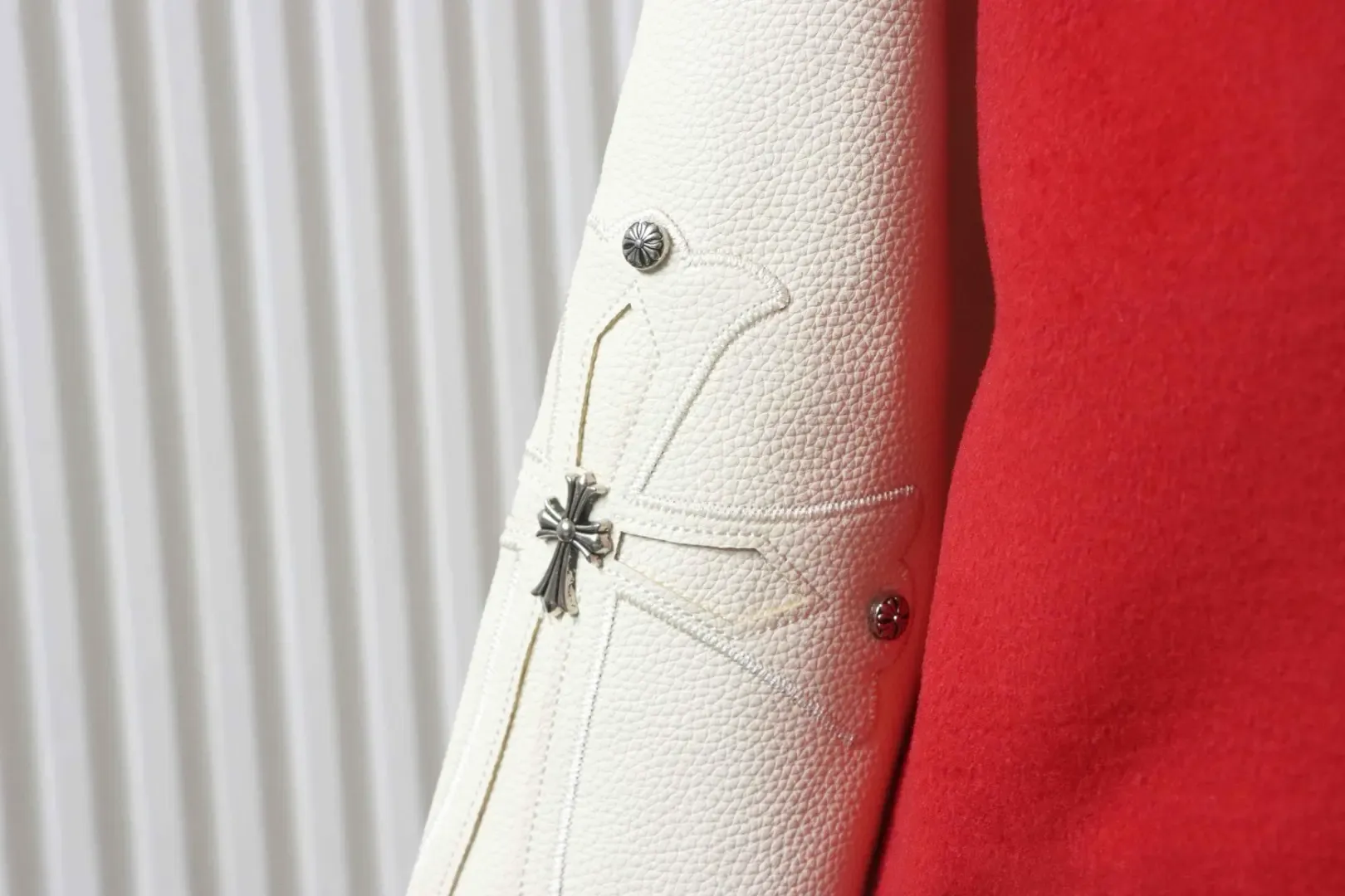 Cross Patchwork Baseball Jacket - Image 6