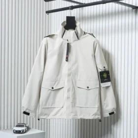 David Light TC Stand-Collar Jacket With Zipper And Monochrome Logo L-4XL