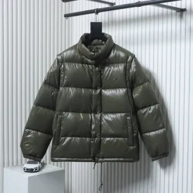 Down Jacket With Detachable Sleeves And A Triangular Logo