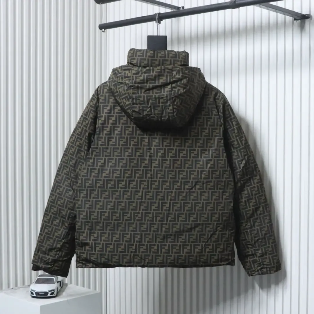 FD Reversible Down Jacket With Hood And FF Monogram - Image 4