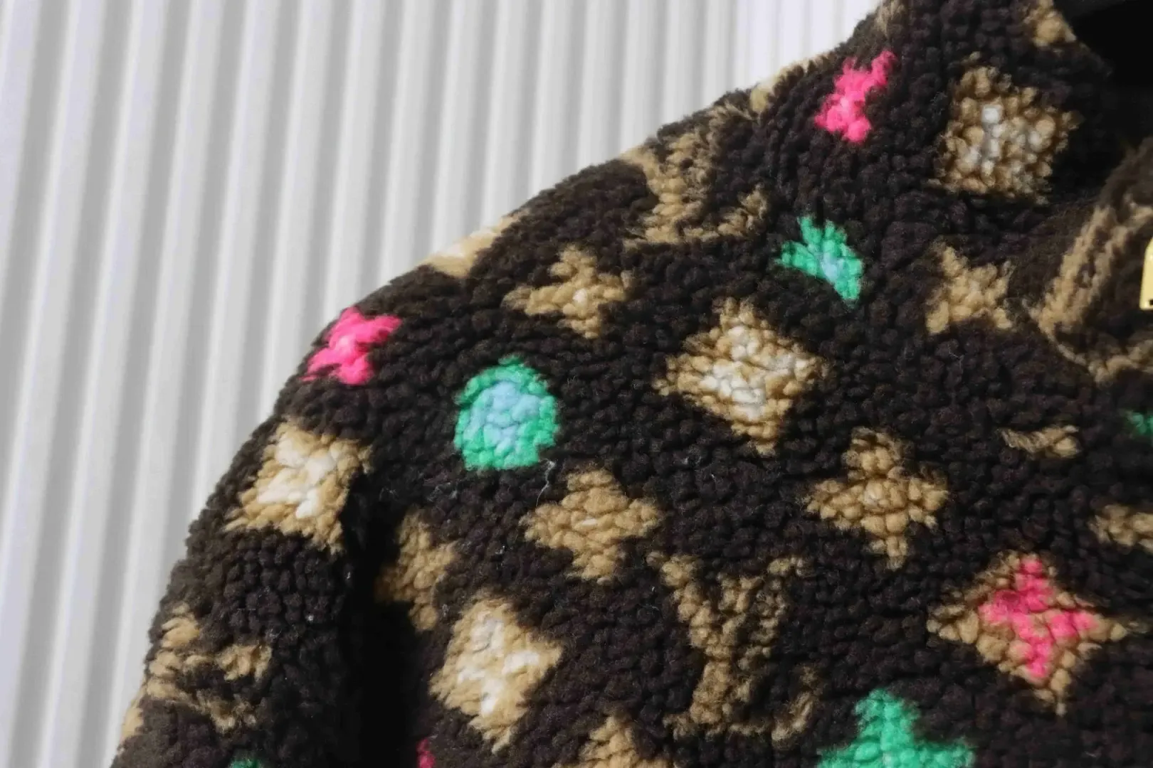 Fleece Jacket With All-Over Monogram Print And Zip Fastening - Image 4