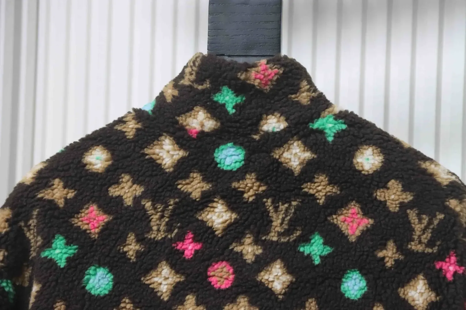 Fleece Jacket With All-Over Monogram Print And Zip Fastening - Image 5