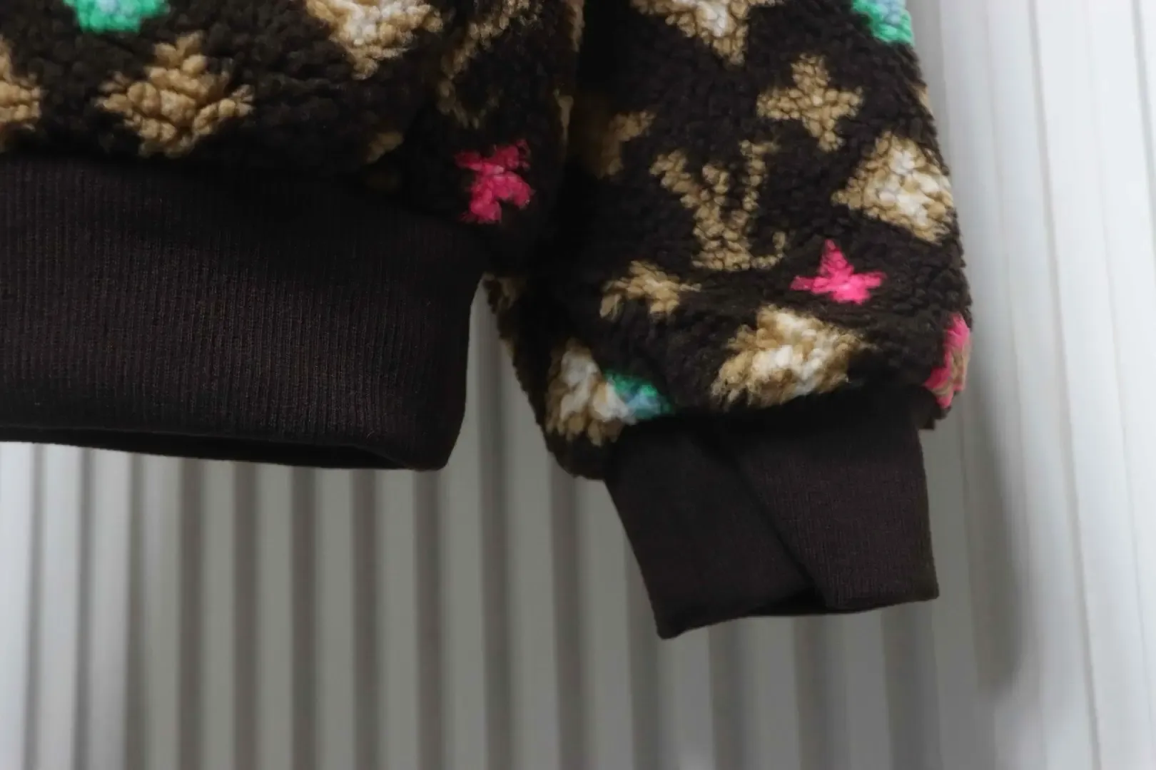 Fleece Jacket With All-Over Monogram Print And Zip Fastening - Image 6