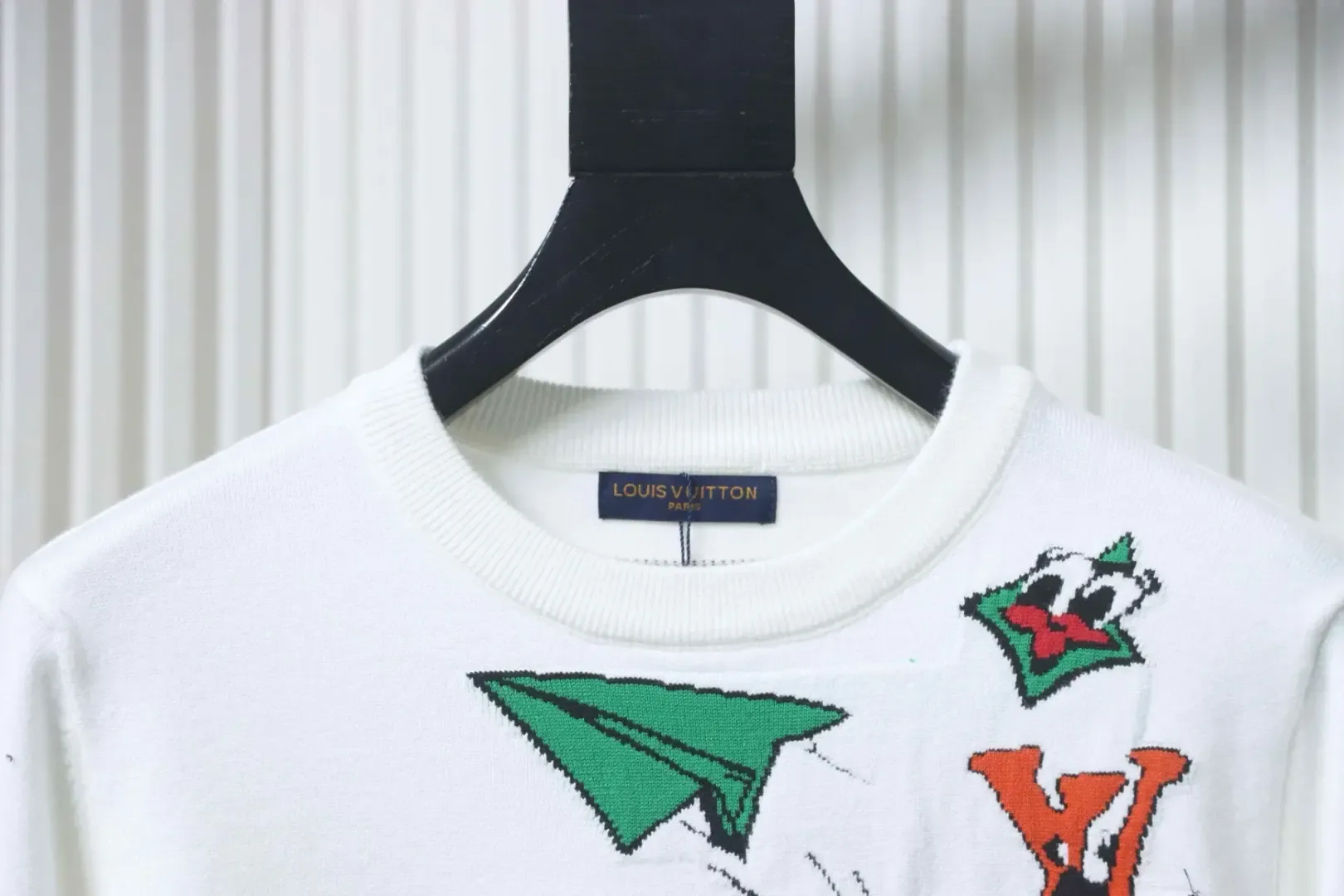 Funny Knitted Sweater With A Paper Airplane Motif - Image 3