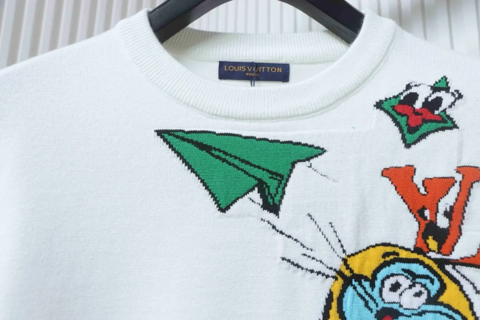 Funny Knitted Sweater With A Paper Airplane Motif - Image 5