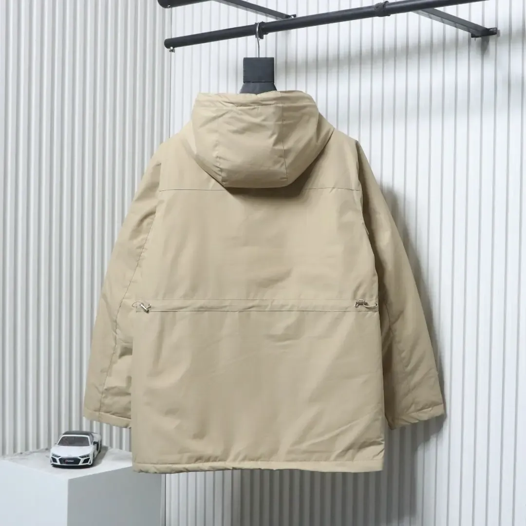 Midi Length Down Jacket With Hood And Leather Label M-XXXL - Image 2