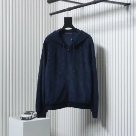 Monogrammed Terry Cloth Jacket With All Over Print And Zipper Closure