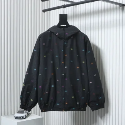 New, Colorful Hooded Jacket Made Of Jacquard Canvas With A Patchwork Pattern - etkick reps